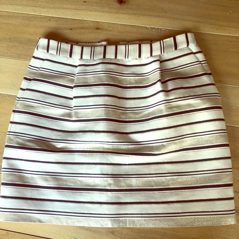 Metallic striped mini skirt